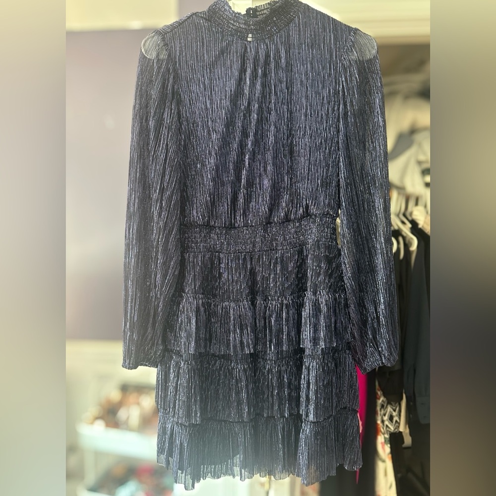 Elegant Navy Blue Tiered Dress